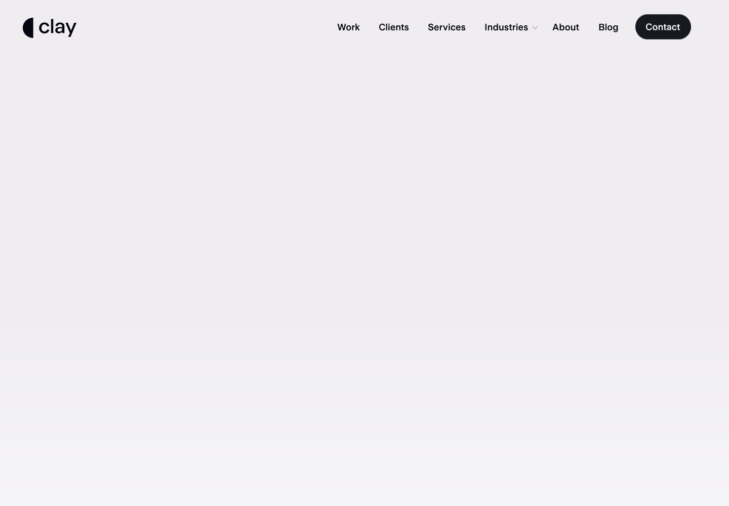 Clay design agency website screenshot