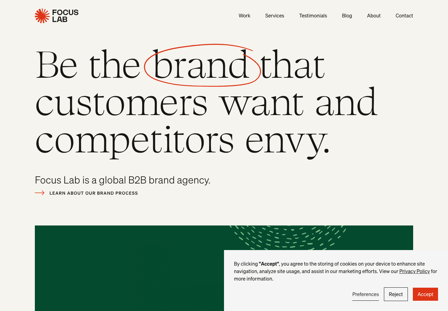 Focus Lab design agency website screenshot